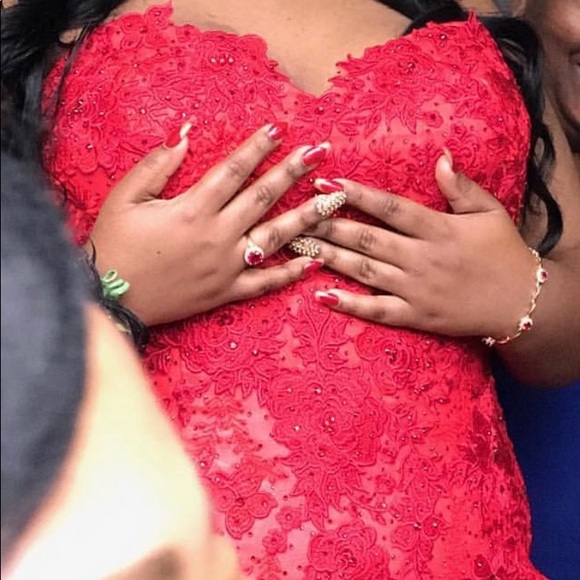 Bedazzled Red Mermaid Dress
